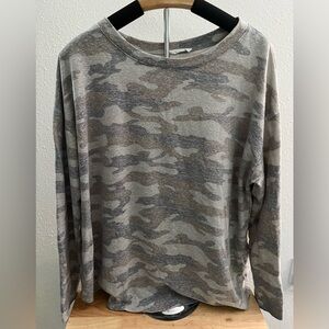 First Love Gray Camouflage Top